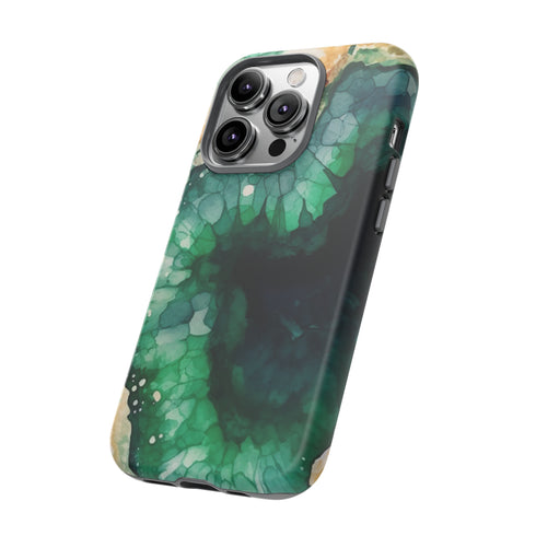 Green Geode in Watercolor - Impact Resistant Phone Case